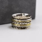 Sterling Silver and Gold Spinning Ring